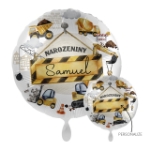 Personalizovaný fóliový balonek Stavba jako dekorace na dětskou narozeninovou oslavu