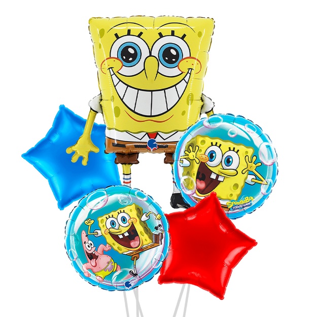 Sada fóliových balonků SpongeBob 5 ks na dětskou oslavu