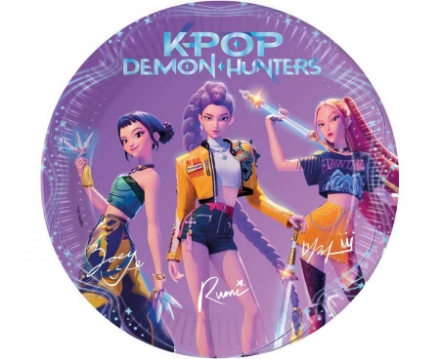 Papírové talíře K-POP Demon Hunters 23 cm, 8 ks – produktová fotografie