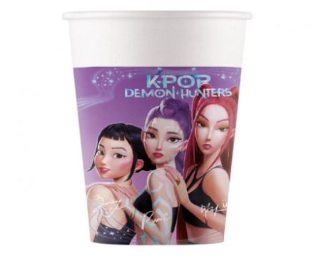 Papírové kelímky K-POP Demon Hunters 200 ml, 8 ks – produktová fotografie