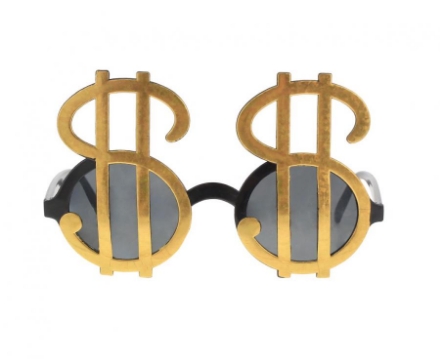 Party brýle Dolárky se symbolem dolaru – produktová fotografie