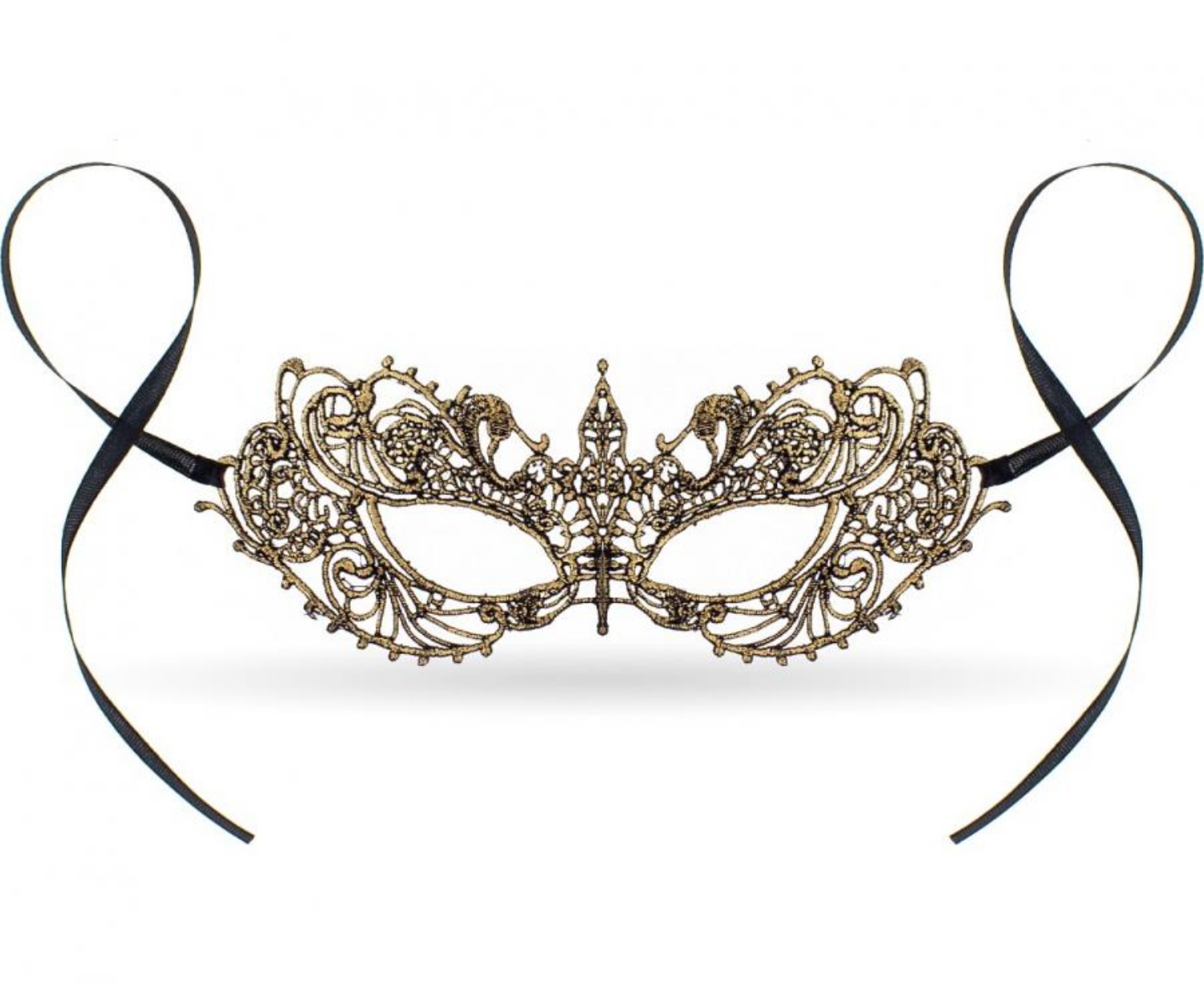 Karnevalová škraboška zlatá – krajková