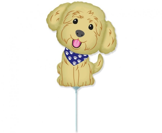 Mini fóliový balonek ve tvaru pejska – krémový – 35 cm