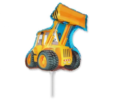 Mini fóliový balonek žlutý bagr – 35 cm