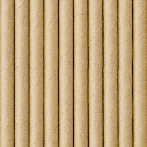 Papírová brčka kraft - hnědá - 10 ks