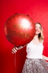 Elegantní narozeninový fóliový balonek Happy Birthday – prezentační fotografie