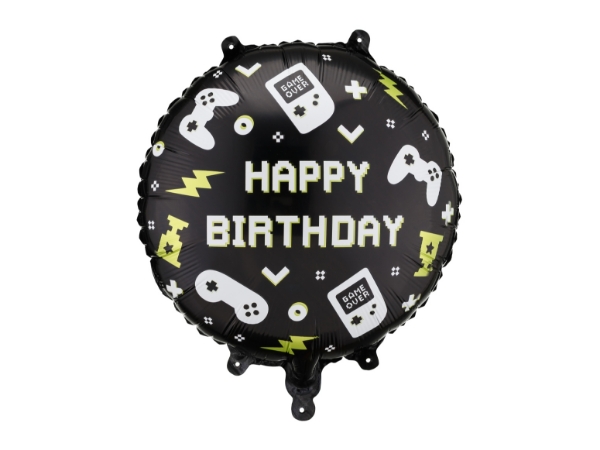 Fóliový balonek Happy Birthday Game – 35 × 35 cm
