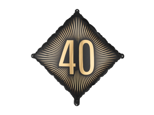 Fóliový balonek číslo 40 černozlatý 46 × 46 cm – produktová fotografie