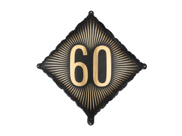 Elegantní balonek číslo 60 na oslavu narozenin – prezentační fotografie