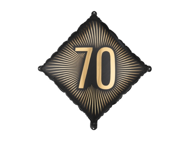 Fóliový balonek číslo 70 černozlatý 46 × 46 cm – produktová fotografie