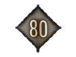 Fóliový balonek číslo 80 černozlatý 46 × 46 cm – produktová fotografie