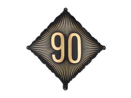 Fóliový balonek číslo 90 černozlatý 46 × 46 cm – produktová fotografie