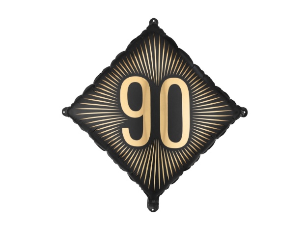 Fóliový balonek číslo 90 černozlatý 46 × 46 cm – produktová fotografie