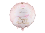 Fóliový balonek kočka Happy Birthday 35 × 35 cm