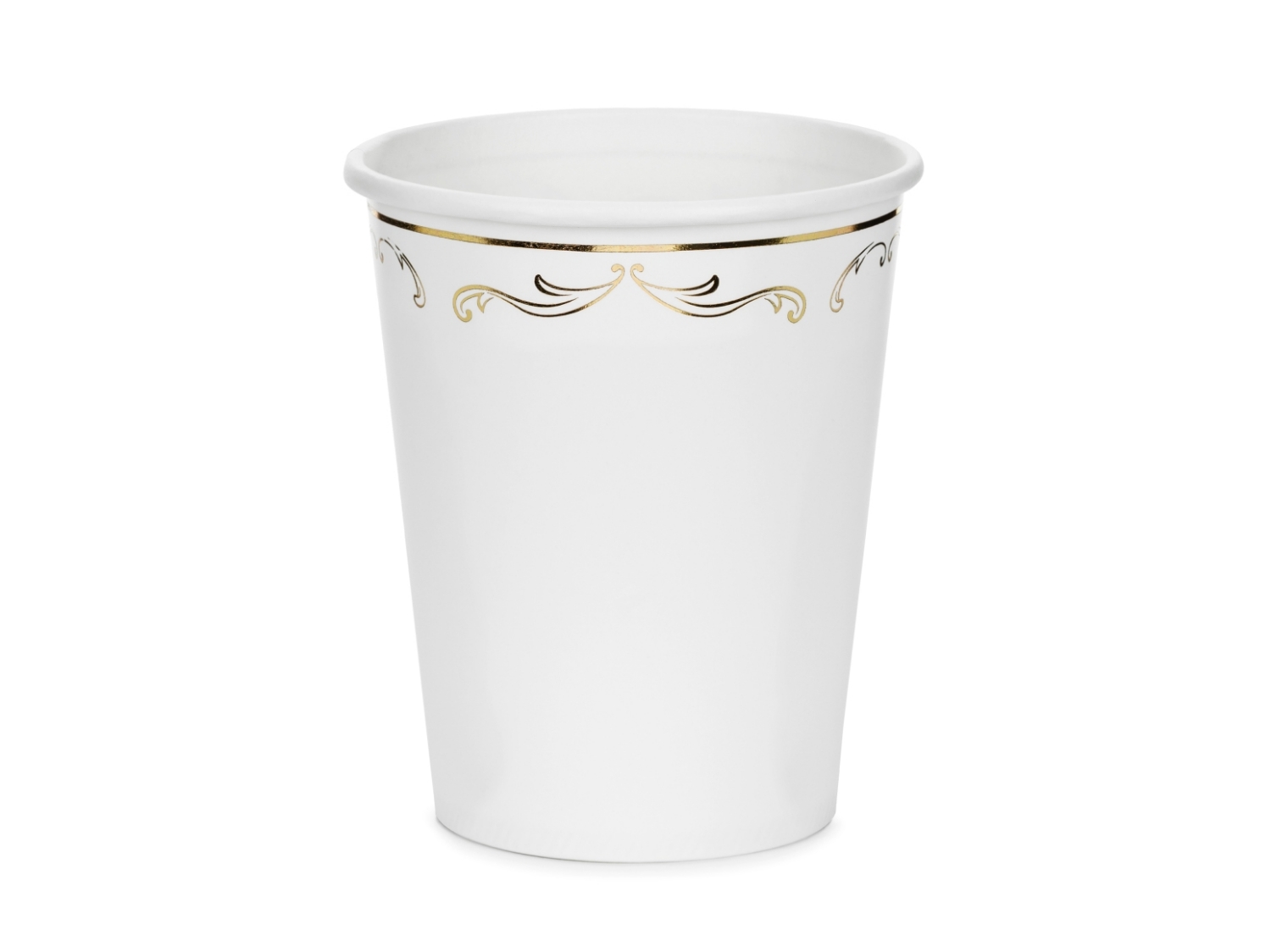 Levně Papírové kelímky s ornamentem bílé 220 ml, 6 ks