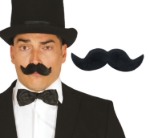 Černý samolepicí karnevalový knír