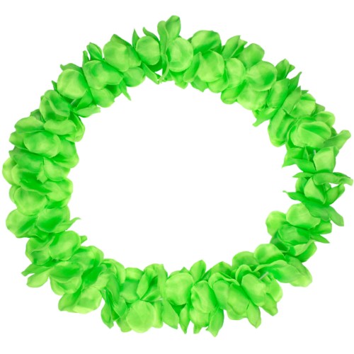 Levně Havajský květinový věnec neonově zelený 55 cm