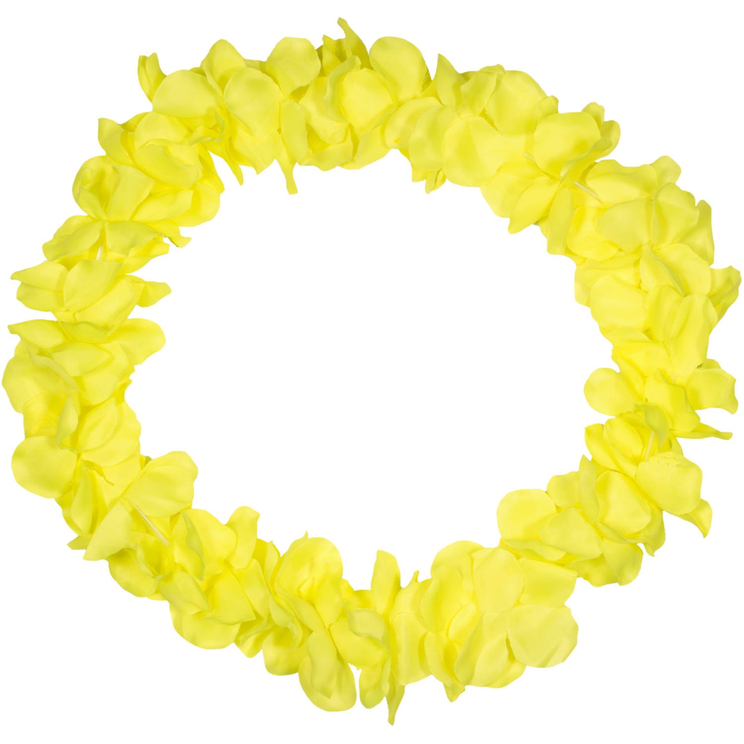 Levně Havajský květinový věnec neonově žlutý 55 cm