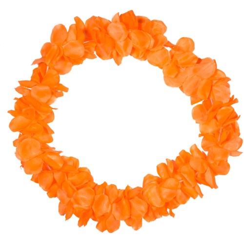 Levně Havajský květinový věnec neonově oranžový 55 cm
