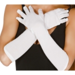 Bílé party rukavice 42 cm