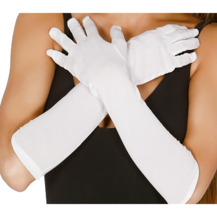 Bílé party rukavice 42 cm
