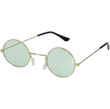 Kulaté zelené hippie brýle lenonky na bílém pozadí