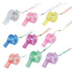 Píšťalka na krk s LED světlem mix barev 5 cm