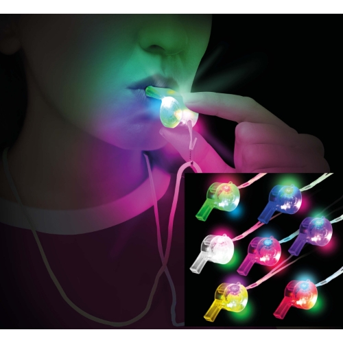 Levně Píšťalka s LED světlem – mix barev, 5 cm