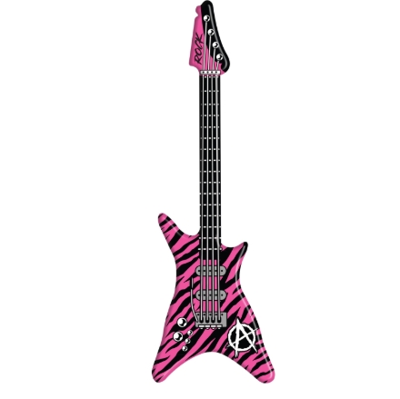Nafukovací elektrická kytara 95 cm růžovo-černá