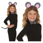 Dětský set malá myška s oušky, ocáskem a motýlkem