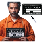 Policejní tabulka Criminal ve fotokoutku na gangsterské party