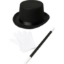 Dětský kouzelnický set s černým kloboukem, hůlkou a bílými rukavicemi