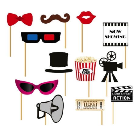 Sada rekvizit do filmového fotokoutku 12 ks