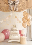 Narozeninová výzdoba se stojícím balónkem dort Happy Birthday