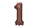Foliová číslice Saténová hnědá, Mocha 1 - 86 cm