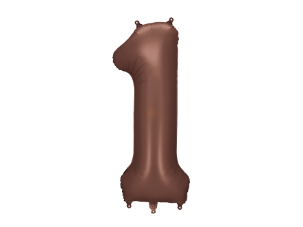Foliová číslice Saténová hnědá, Mocha 1 - 86 cm