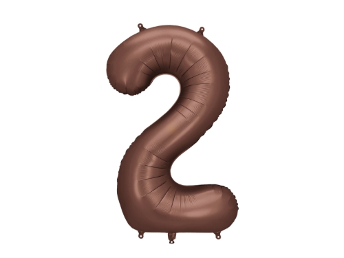 Levně Foliová číslice Saténová hnědá, Mocha 2 - 86 cm