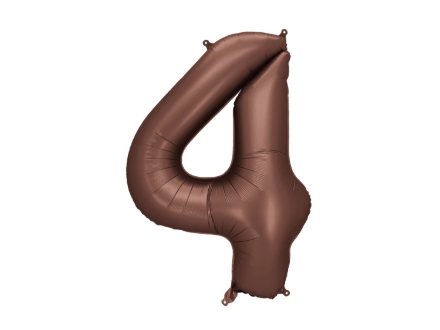 Foliová číslice Saténová hnědá, Mocha 4 - 86 cm
