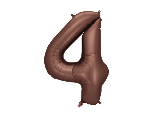 Levně Foliová číslice Saténová hnědá, Mocha 4 - 86 cm