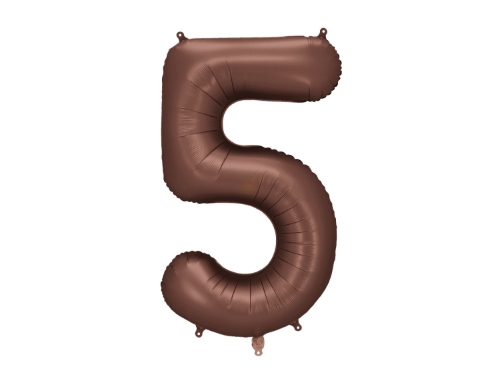 Levně Foliová číslice Saténová hnědá, Mocha 5 - 86 cm