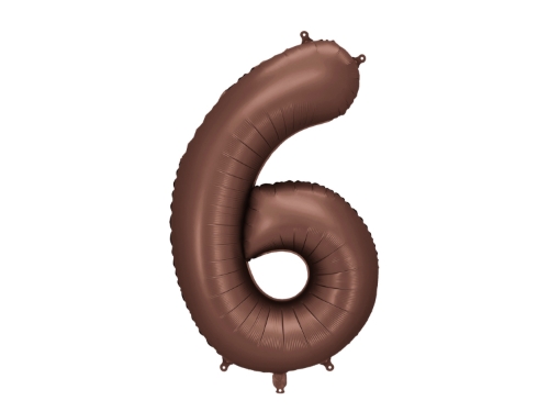 Levně Foliová číslice Saténová hnědá, Mocha 6 - 86 cm