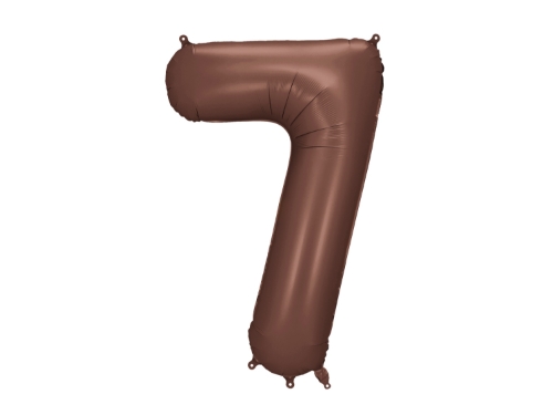 Levně Foliová číslice Saténová hnědá, Mocha 7 - 86 cm