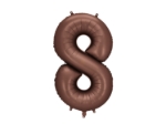 Foliová číslice Saténová hnědá, Mocha 8 - 86 cm