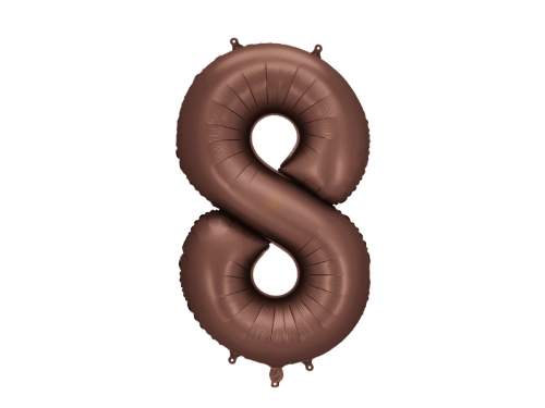 Levně Foliová číslice Saténová hnědá, Mocha 8 - 86 cm