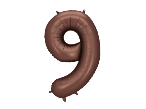 Levně Foliová číslice Saténová hnědá, Mocha 9 - 86 cm