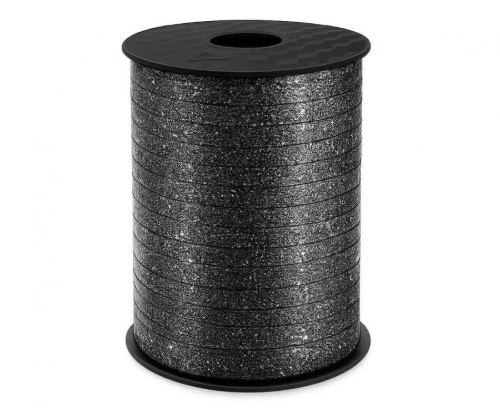 Levně Glitrovaná vázací stuha černá – 5mm x 458 m