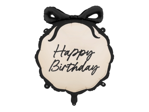 Levně Fóliový balonek Happy birthday s mašličkou 45 cm