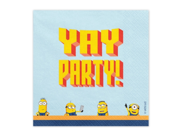 Papírové ubrousky Mimoni Yay Party 33 x 33 cm