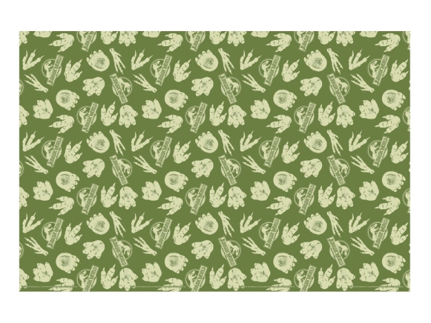 Papírový ubrus Jurassic World 180 x 120 cm – zelený potisk dinosaurů