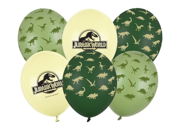 Balonky Jurassic World 30 cm mix zelených odstínů 6 ks